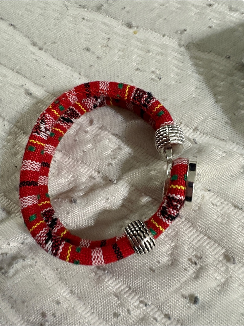 SNAP Bracelet Red and Silver Woven Bracelet small size. Takes 20 m gingersnaps - Picture 7 of 11
